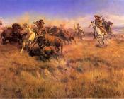 Running Buffalo - 查尔斯·马里安·拉塞尔